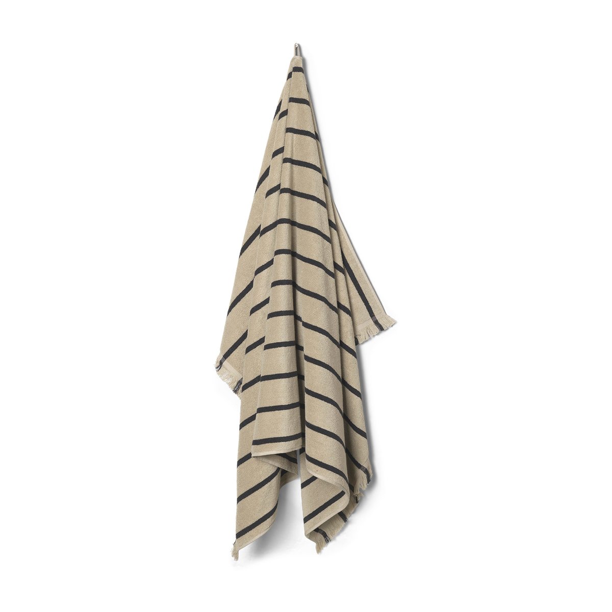 Ferm Living Alee badsheet 100x150 cm Sand-Black | Scandinavian Design | Bath towels | Beige