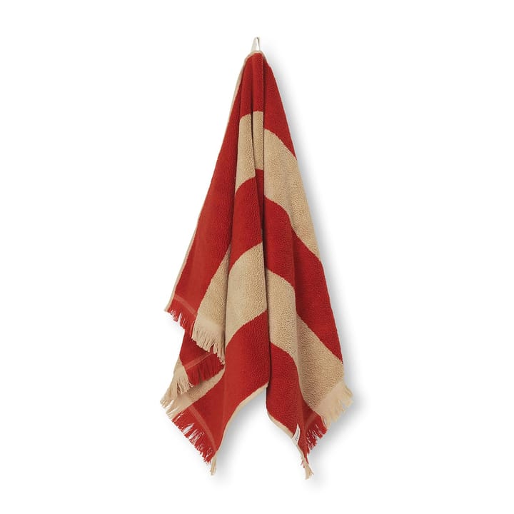 Alee towel 50x100 cm, Light camel-red Ferm Living