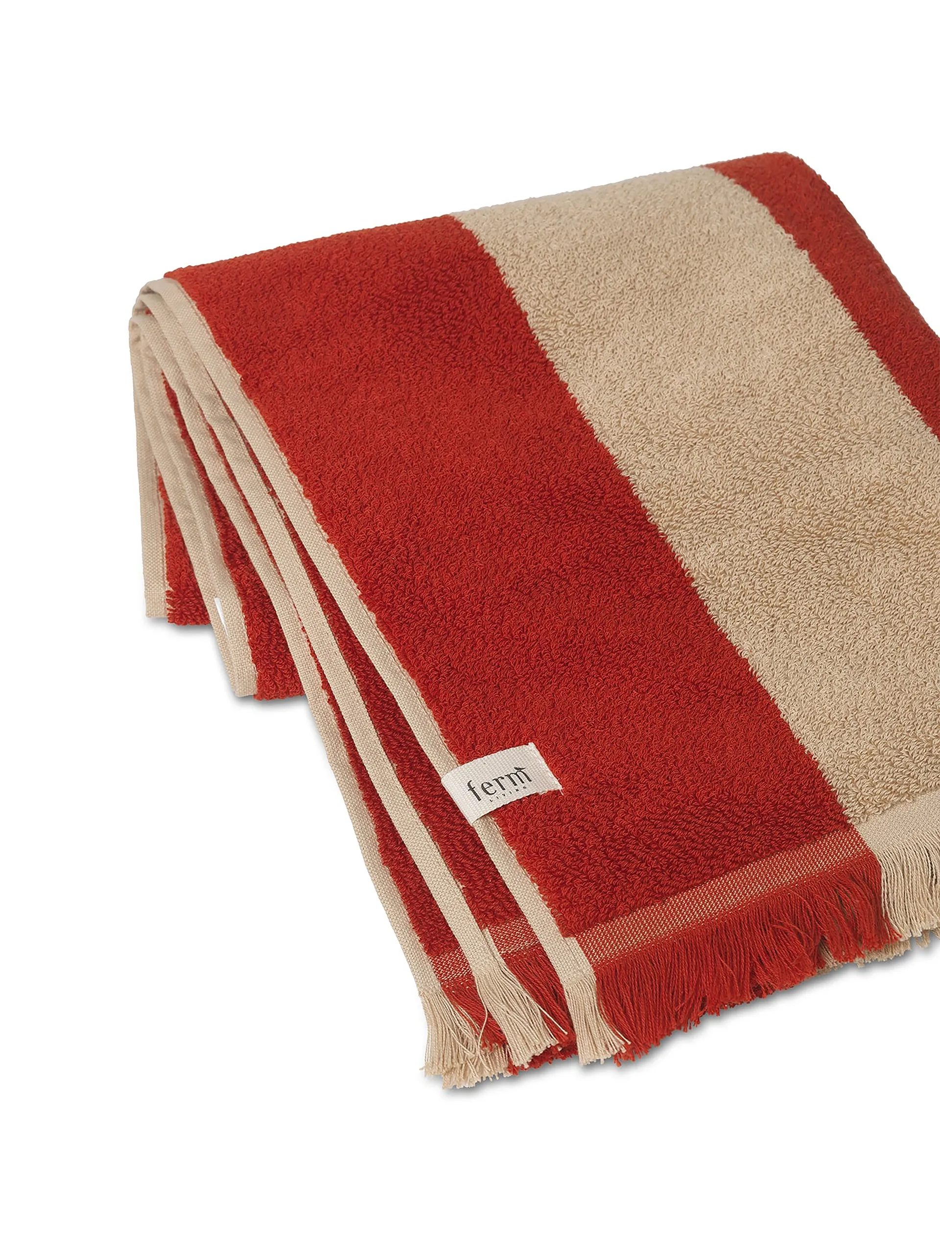 Alee towel 50x100 cm, Light camel-red Ferm Living