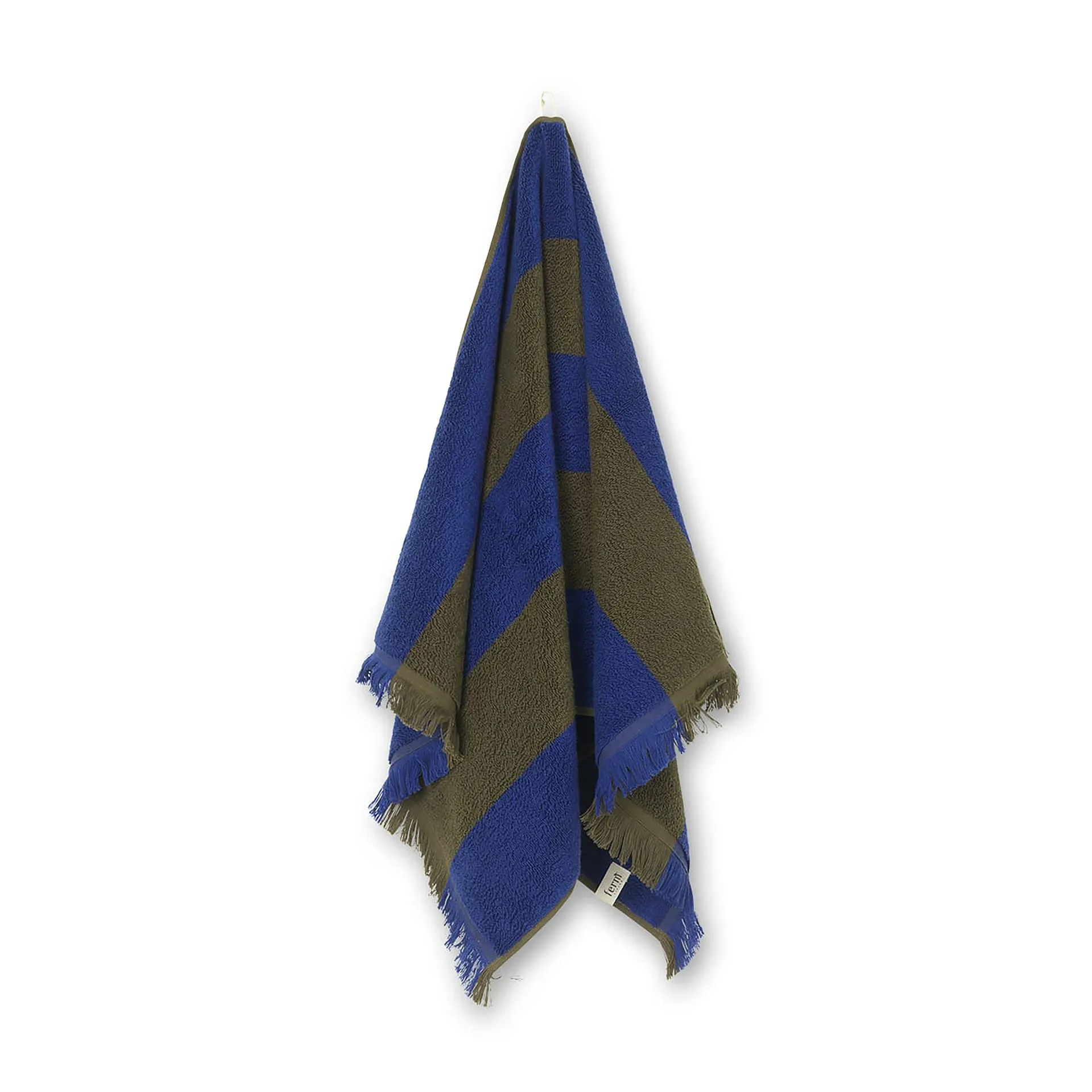 Alee towel 50x100 cm, Olive-bright blue Ferm Living
