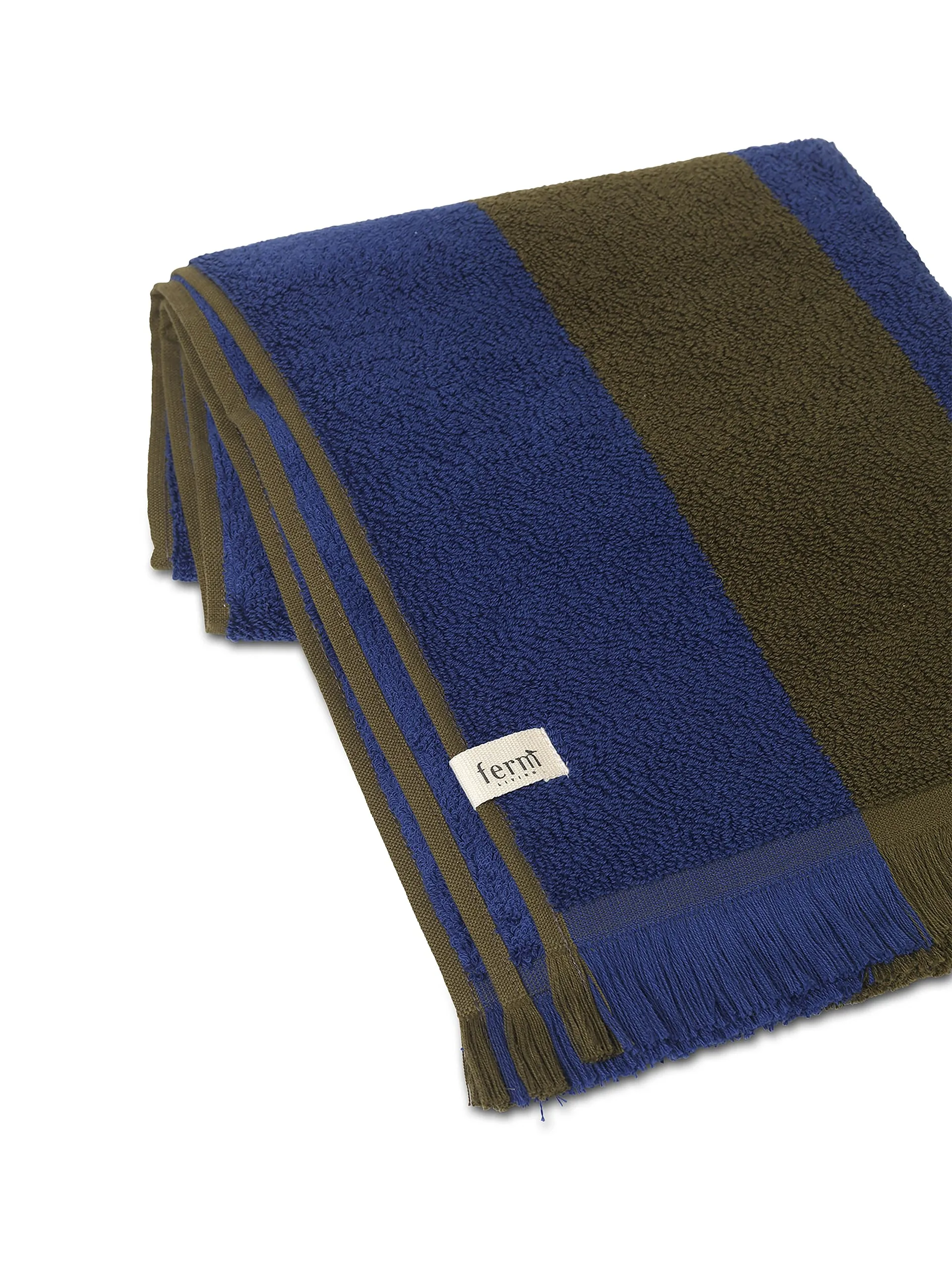 Alee towel 50x100 cm, Olive-bright blue Ferm Living