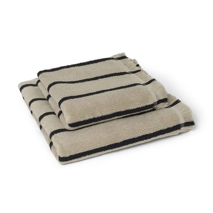 Alee towel 50x100 cm - Sand-black - ferm LIVING