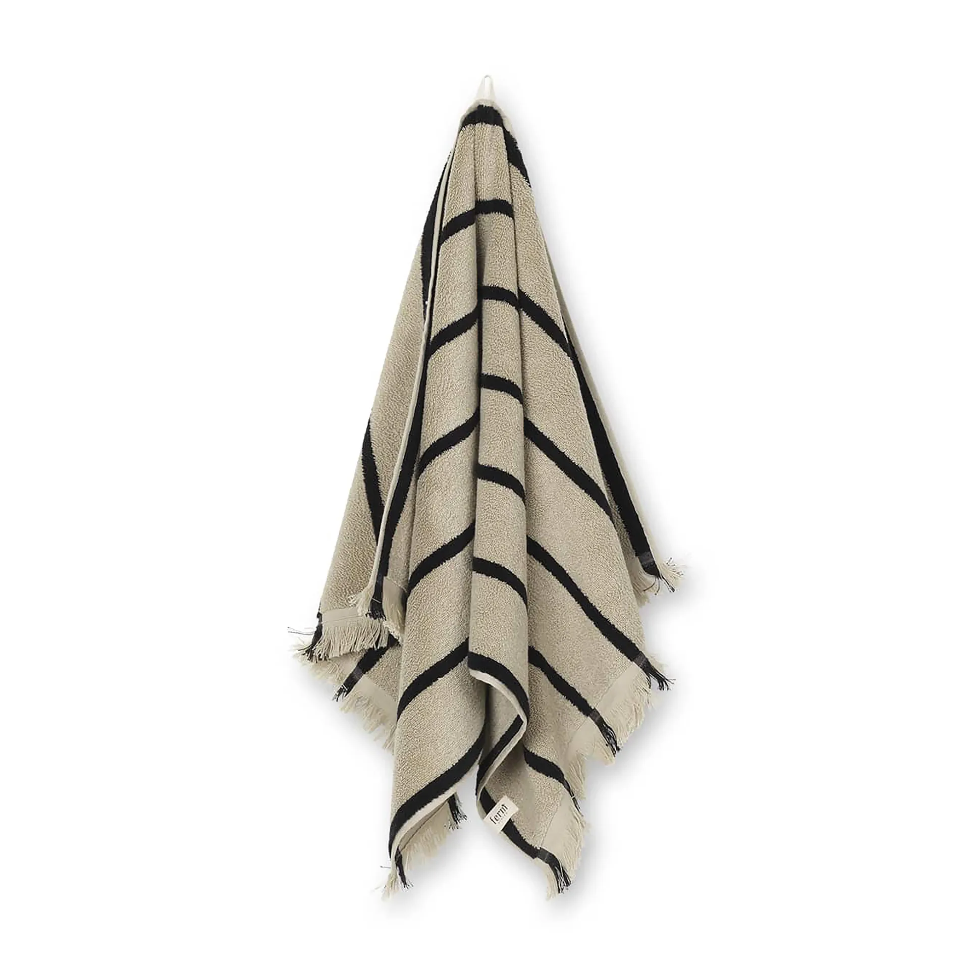 Alee towel 50x100 cm, Sand-black Ferm Living