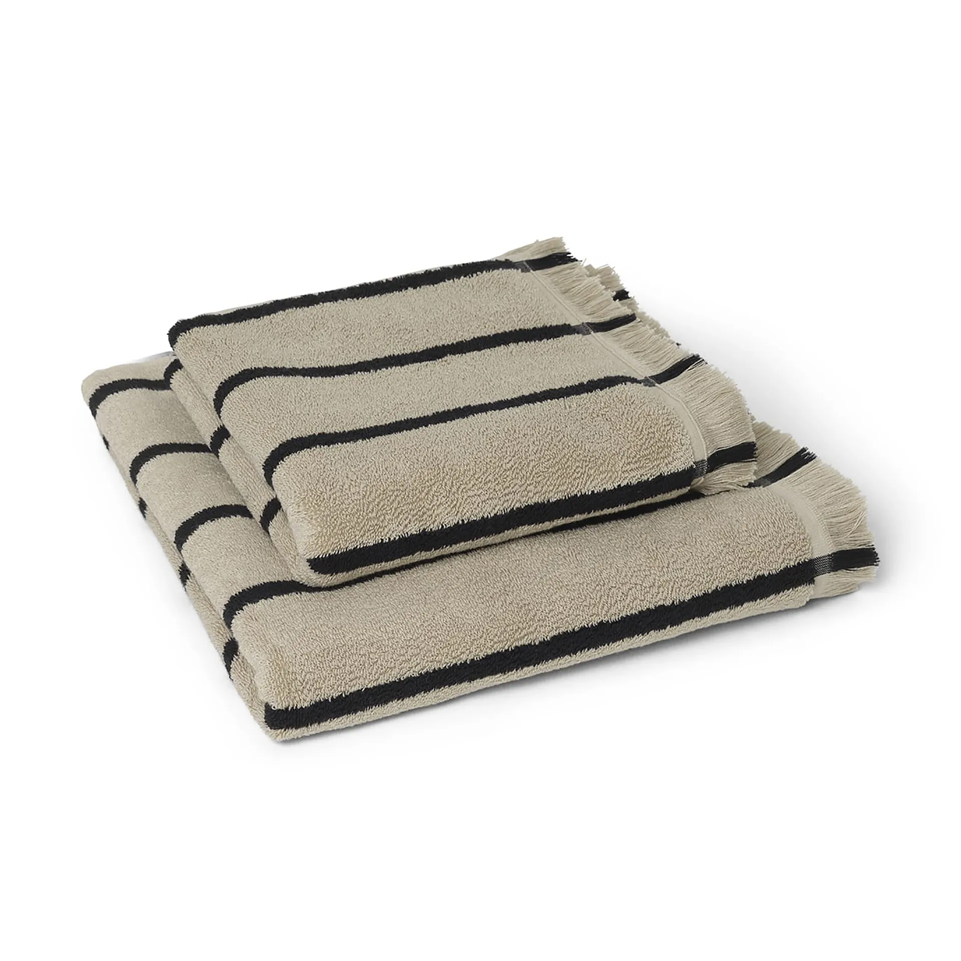 Alee towel 50x100 cm, Sand-black Ferm Living