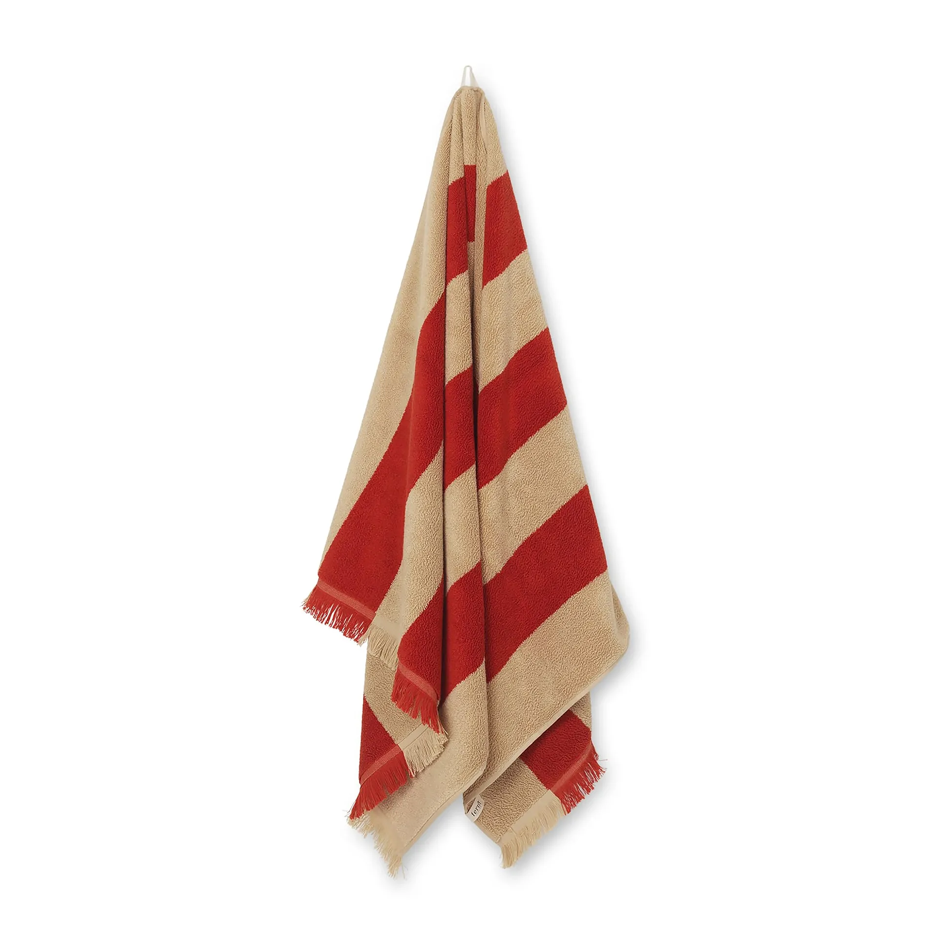 Alee towel 70x140 cm, Light camel-red Ferm Living