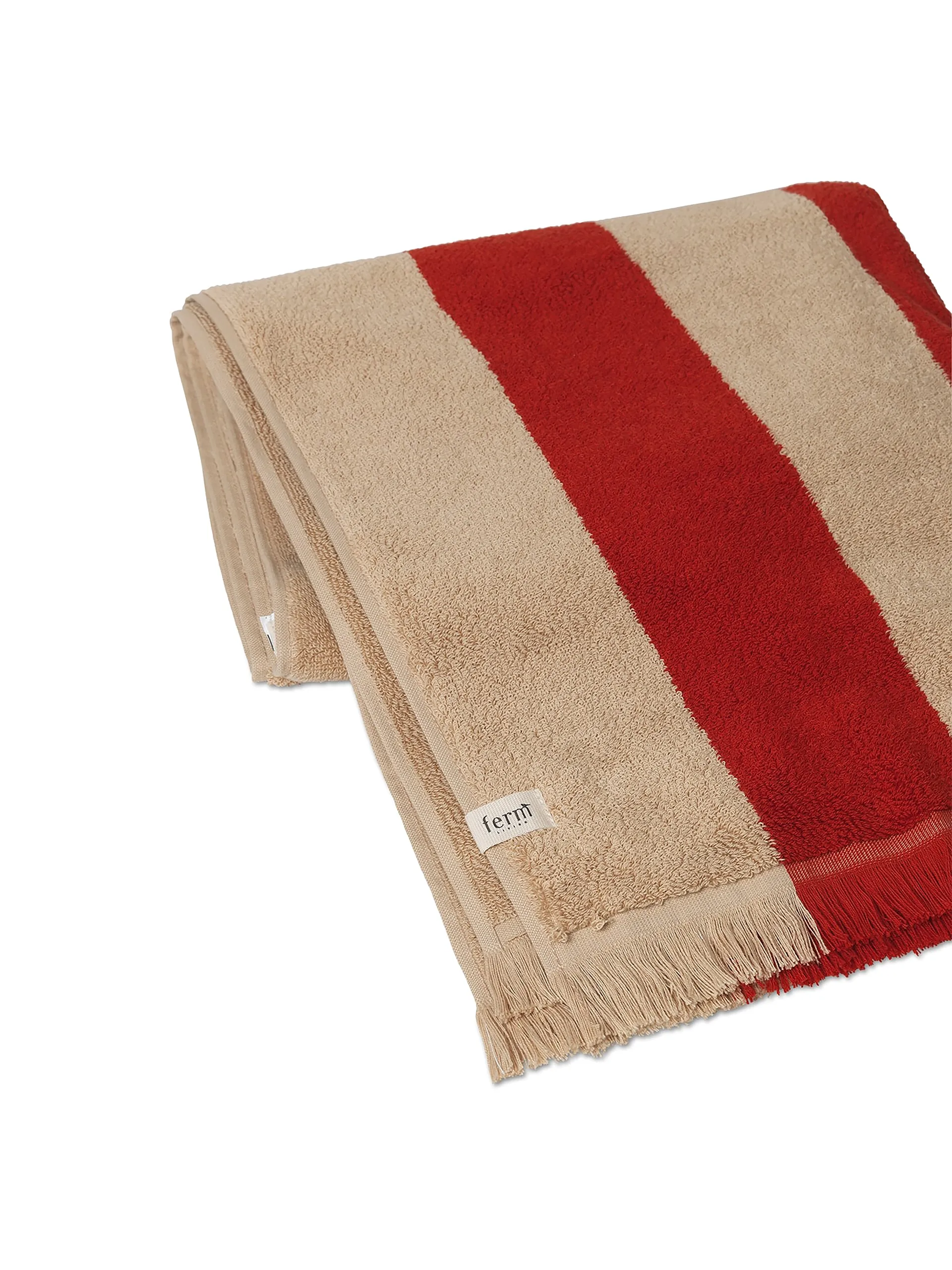 Alee towel 70x140 cm, Light camel-red Ferm Living
