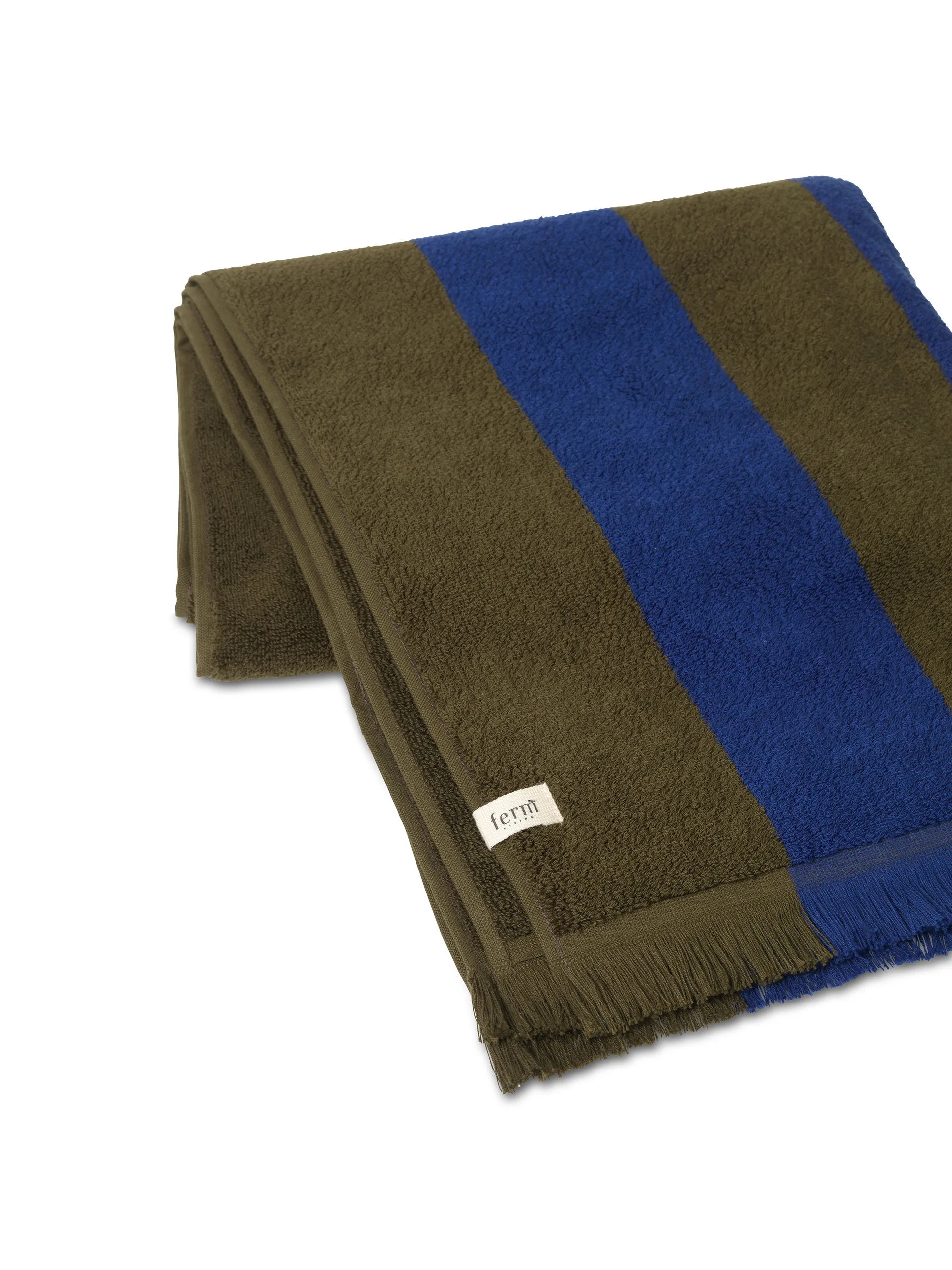 Alee towel 70x140 cm, Olive-bright blue Ferm Living