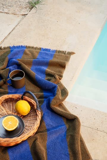 Alee towel 70x140 cm - Olive-bright blue - Ferm Living
