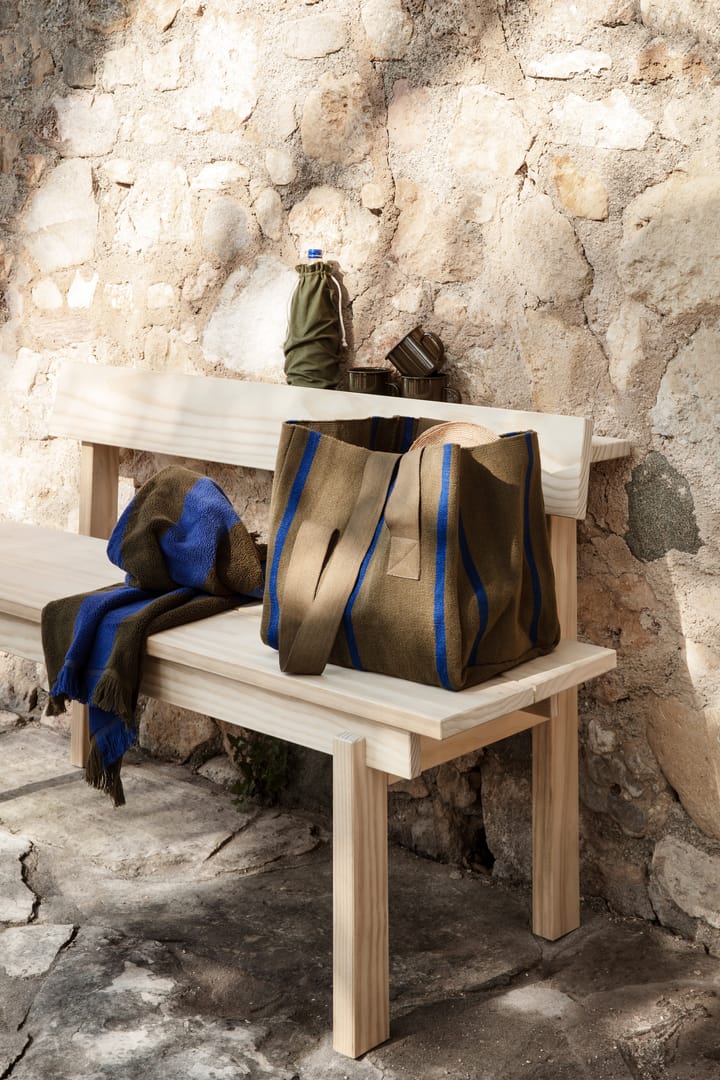 Alee towel 70x140 cm, Olive-bright blue Ferm Living