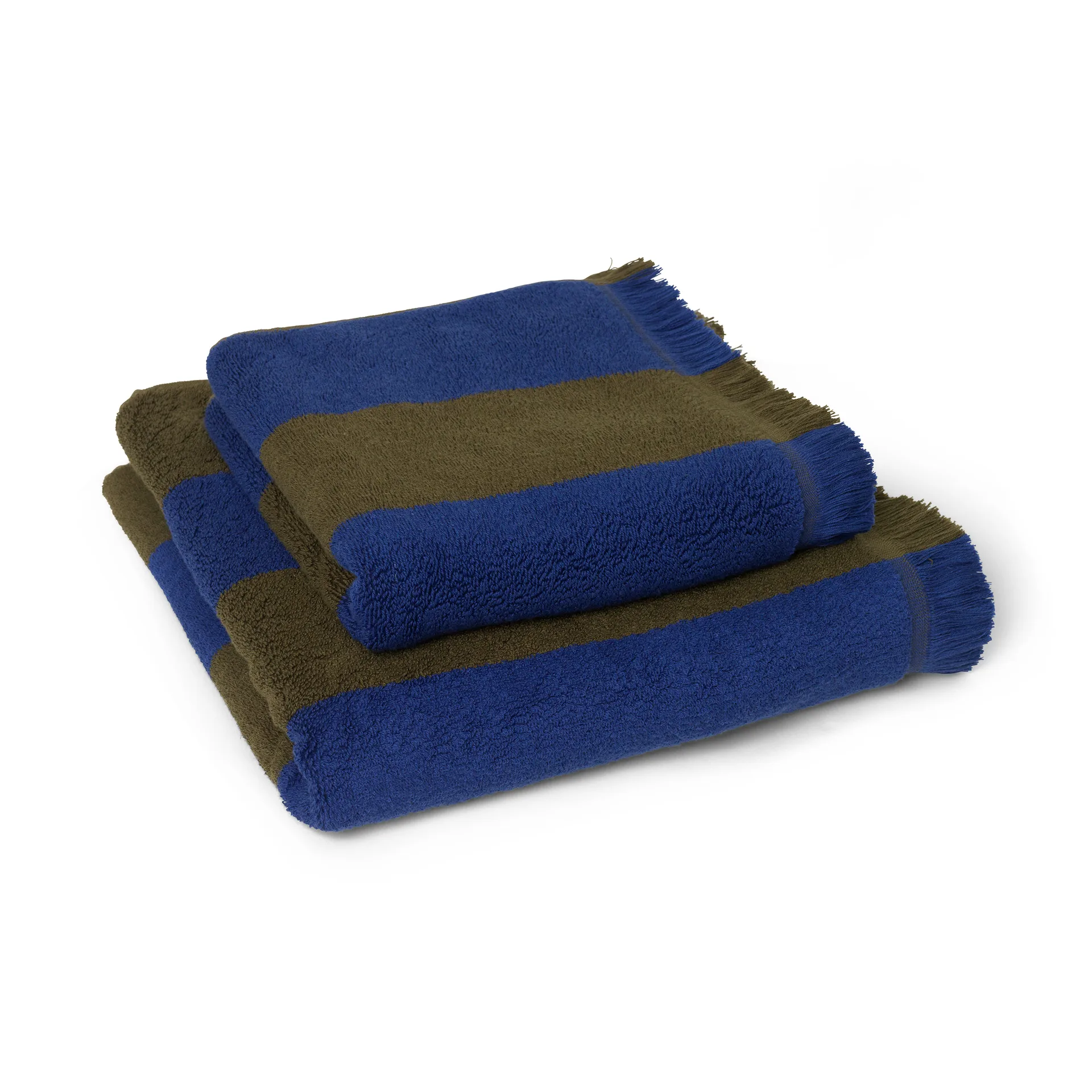 Alee towel 70x140 cm, Olive-bright blue Ferm Living
