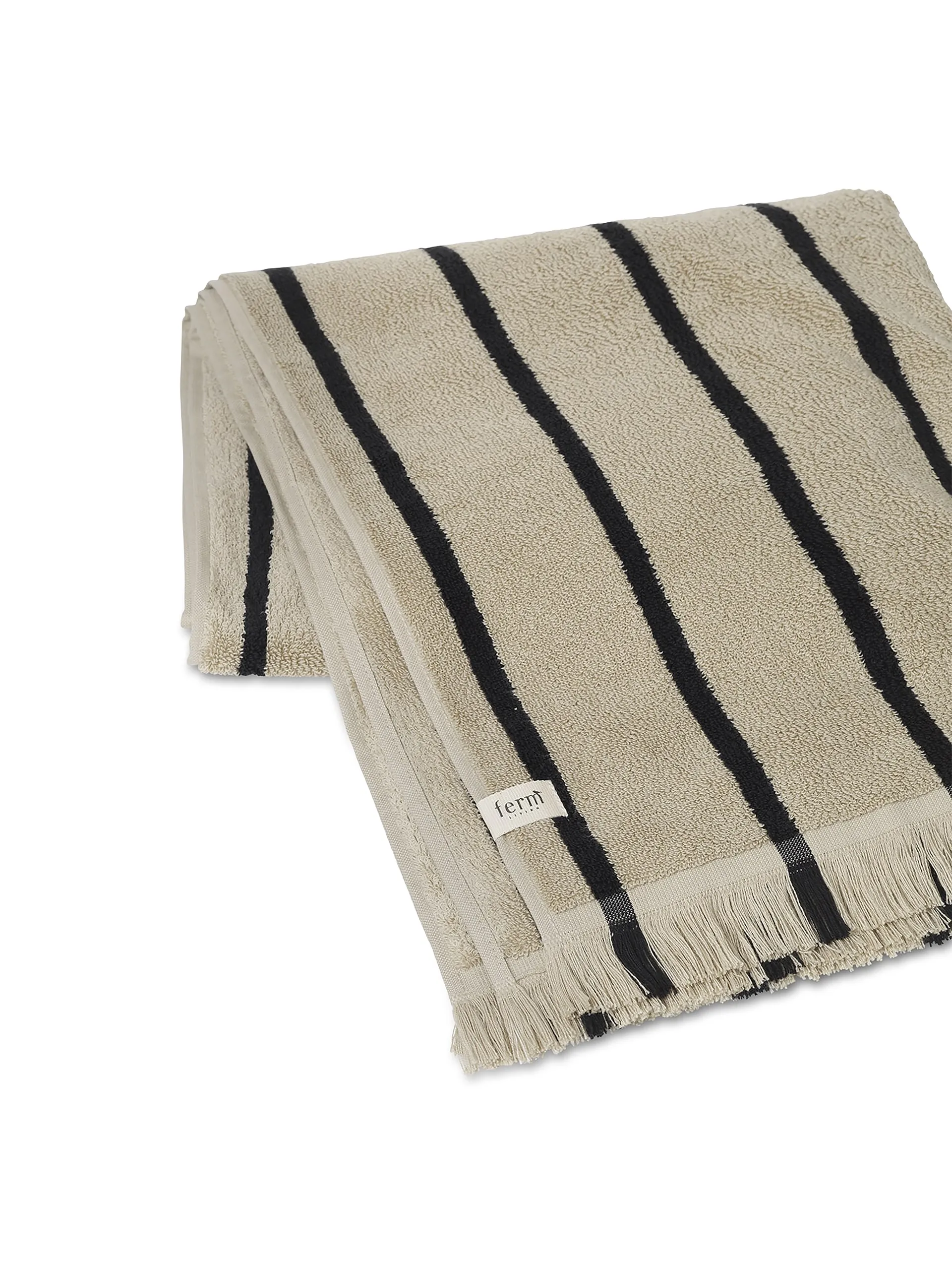 Alee towel 70x140 cm, Sand-black Ferm Living