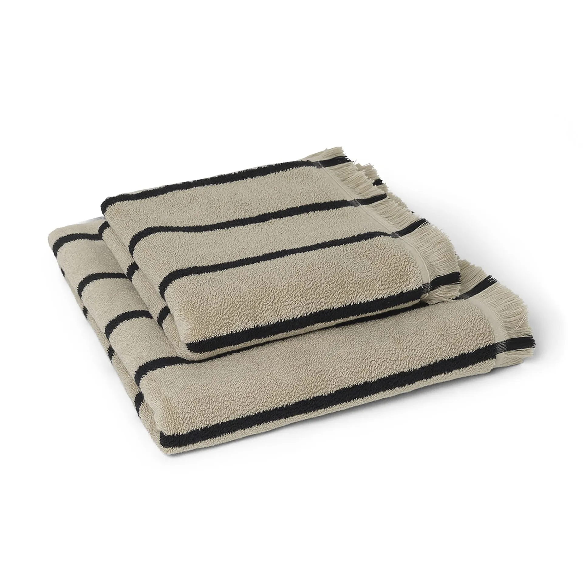 Alee towel 70x140 cm, Sand-black Ferm Living