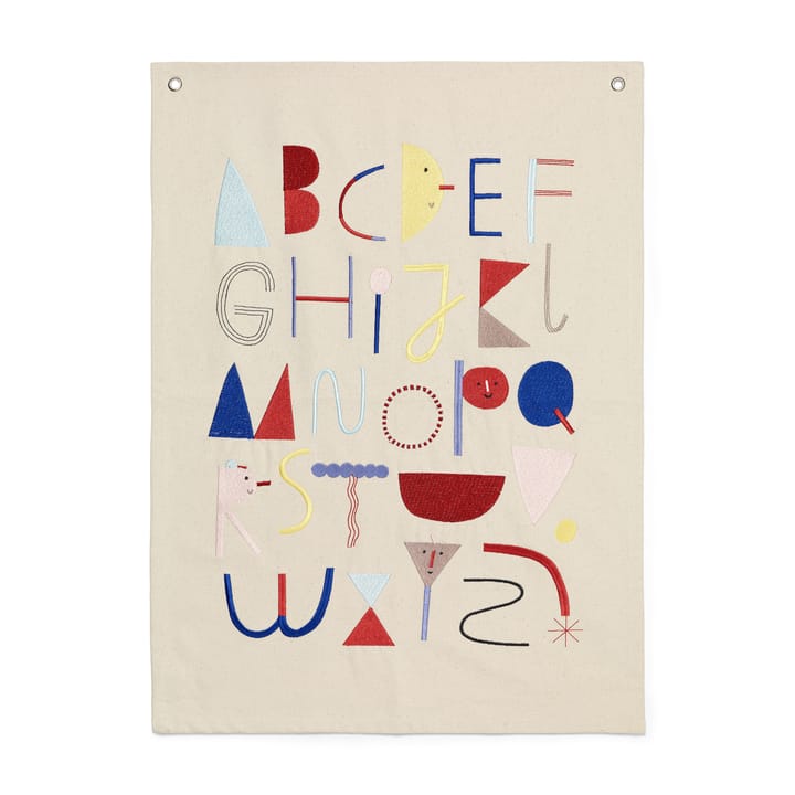 Alpabet fabric poster, Off white Ferm Living