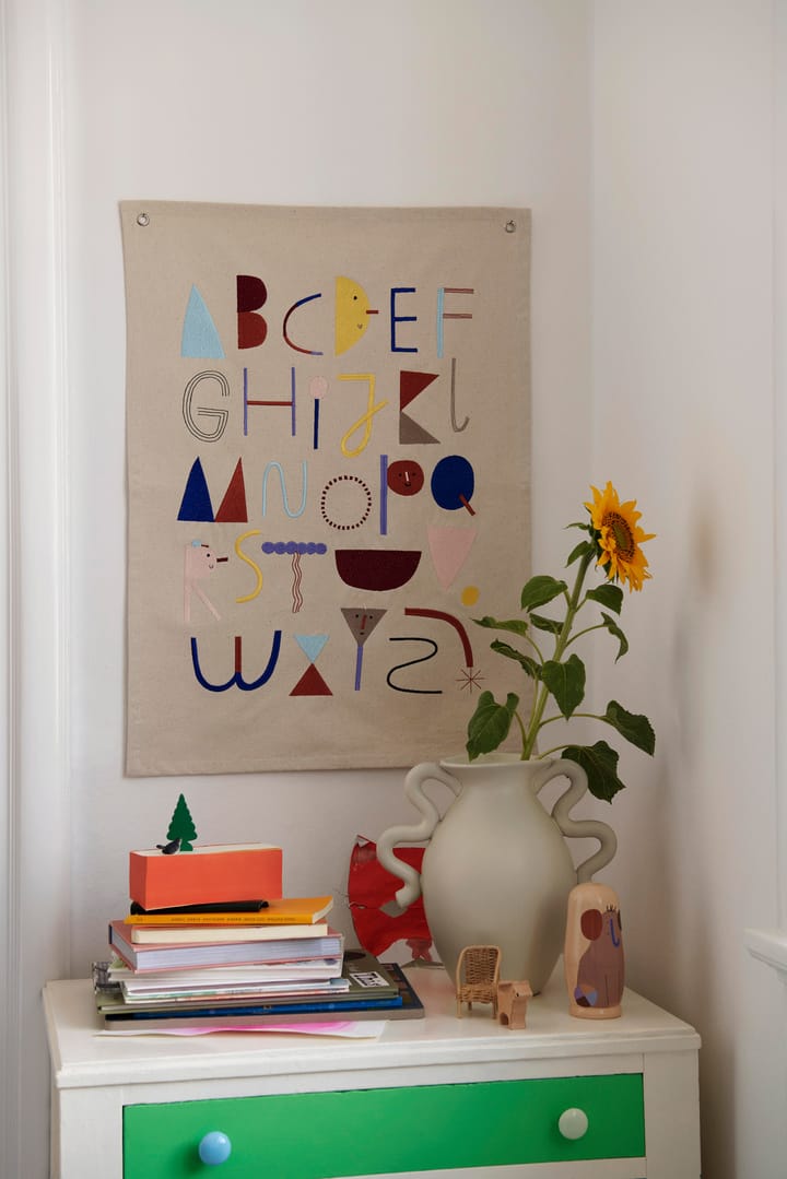 Alpabet fabric poster, Off white Ferm Living