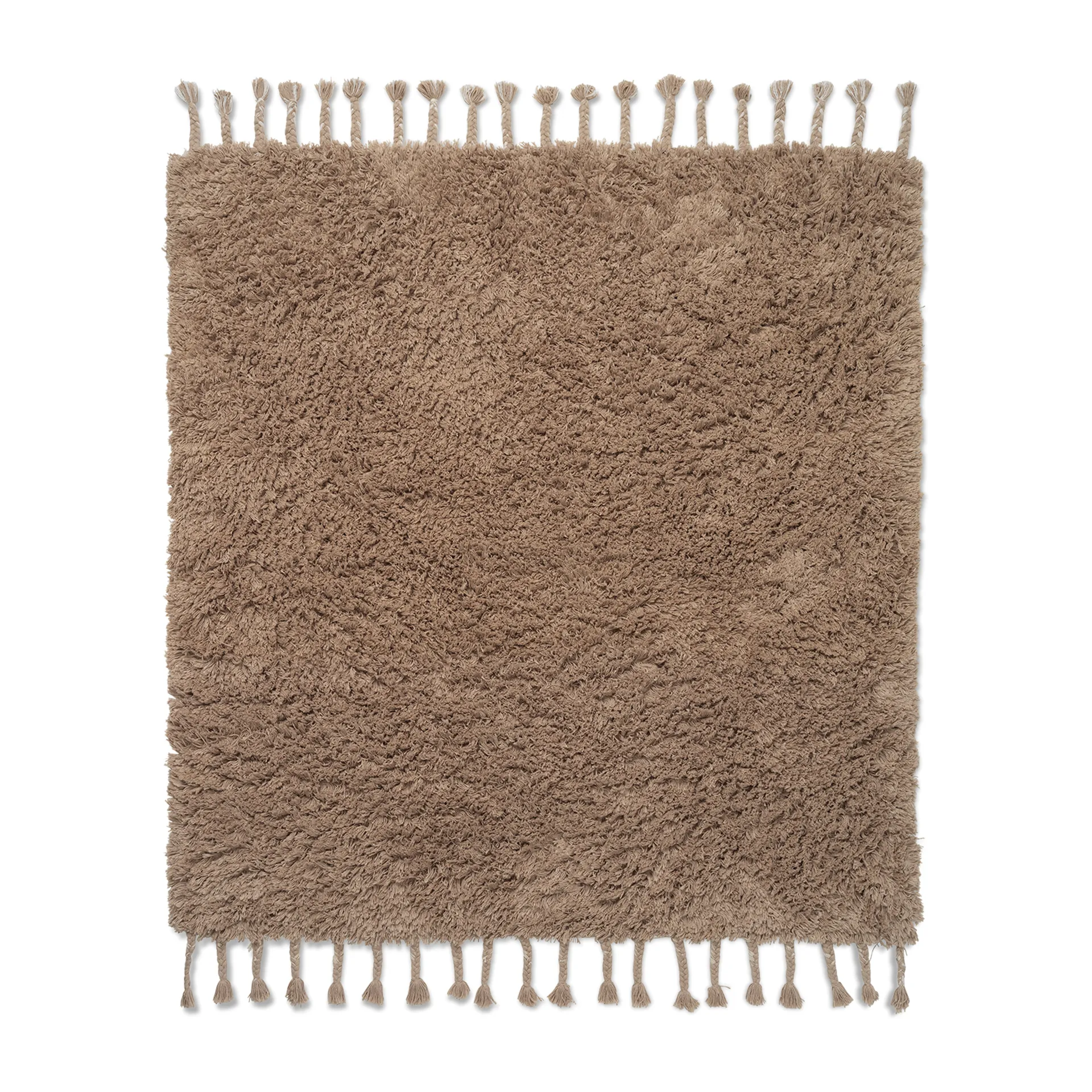 Amass long pile rug 140x140 cm, White Pepper Ferm Living