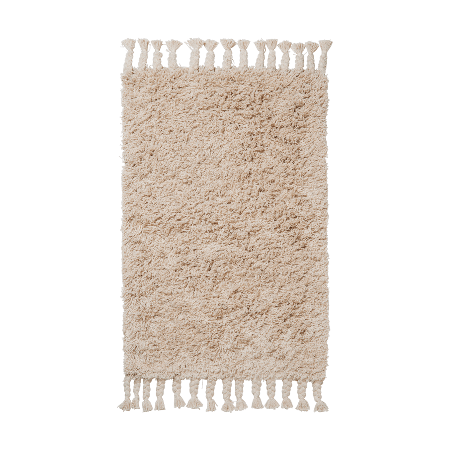 Ferm Living Amass long pile rug 70x50 cm Off-white | Scandinavian Design | Fringe & Deep pile rugs | Beige