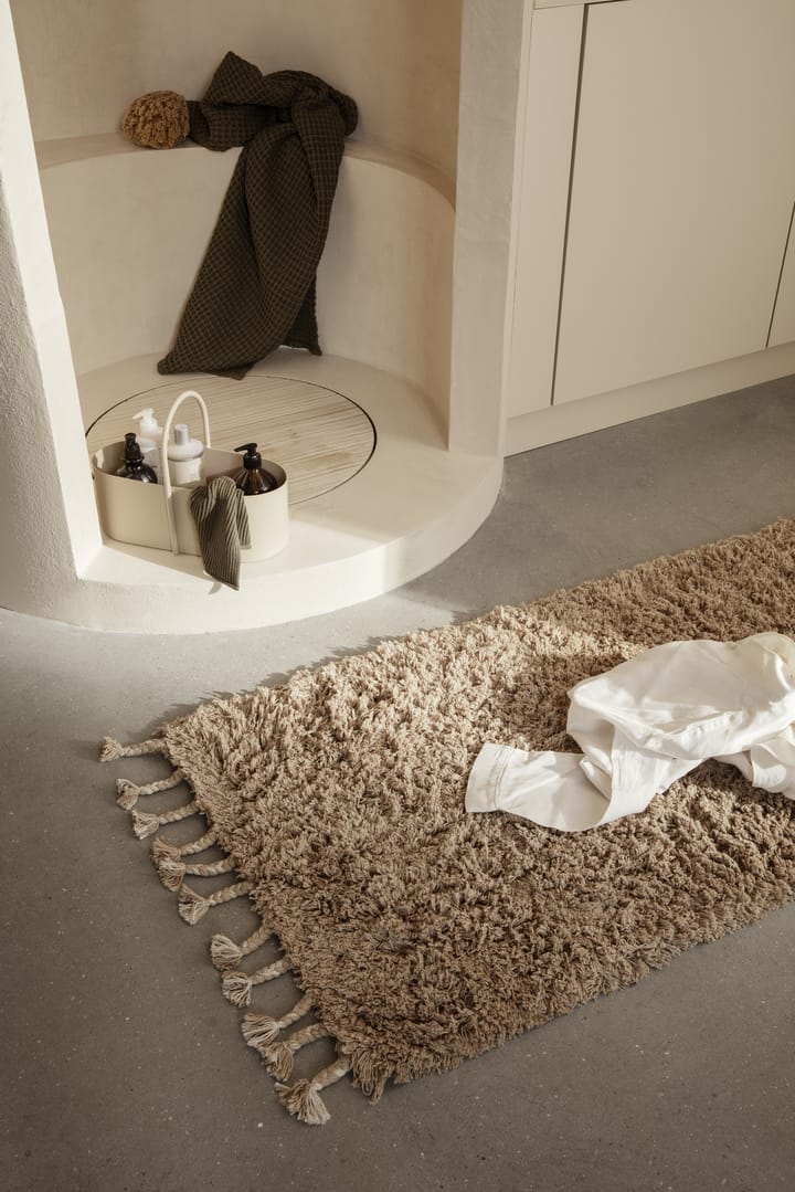 Amass long pile rug 70x50 cm, White Pepper Ferm Living