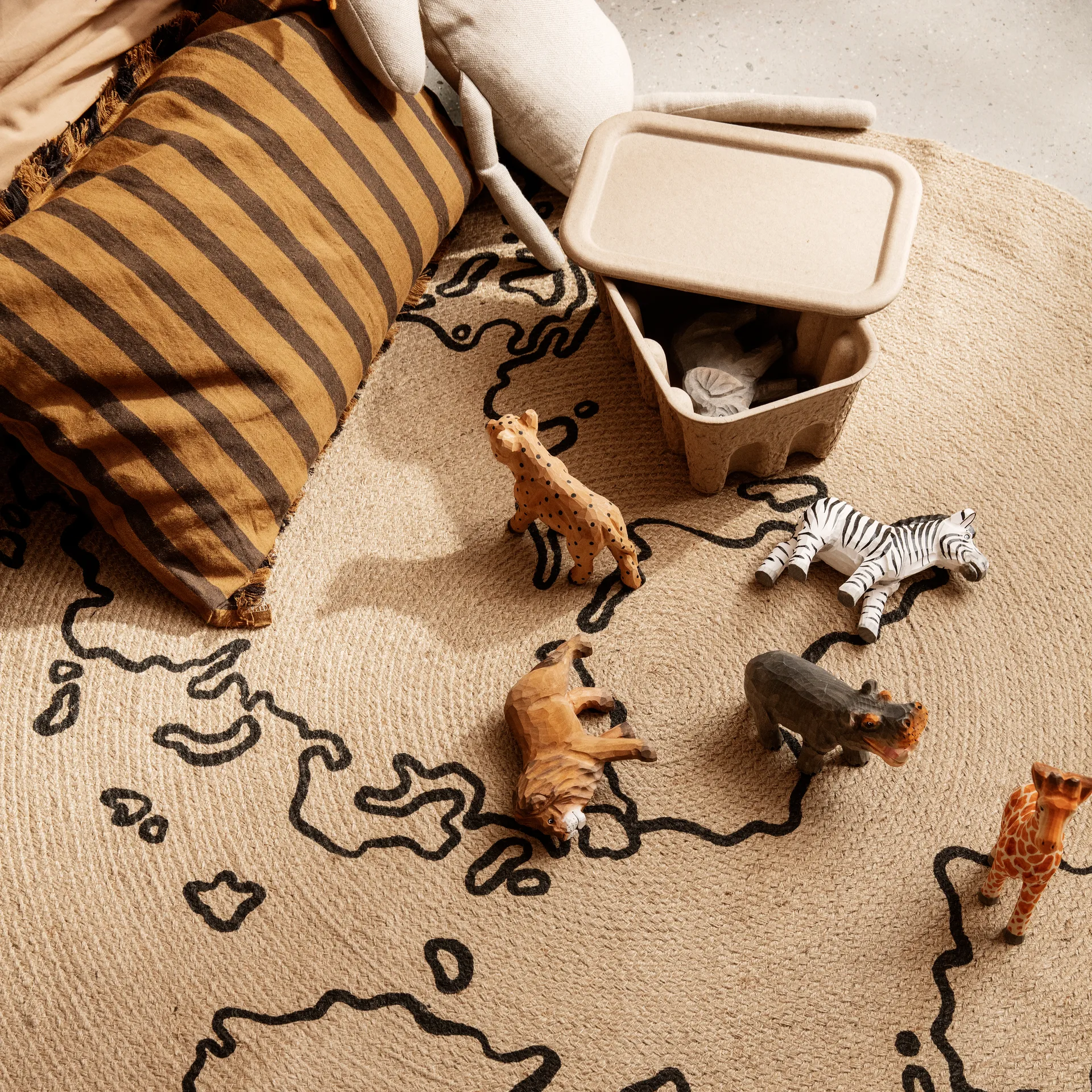 Animal wooden decoration, lion Ferm Living