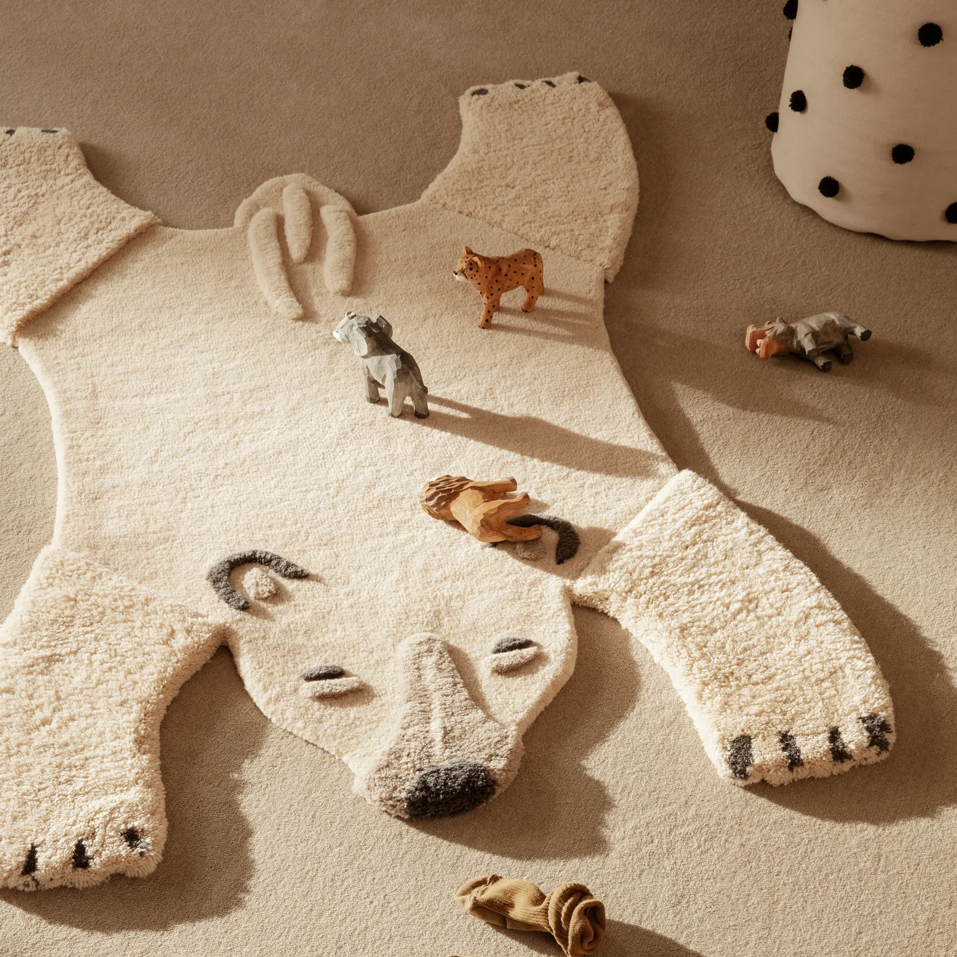 Animal wool carpet, polar bear Ferm Living
