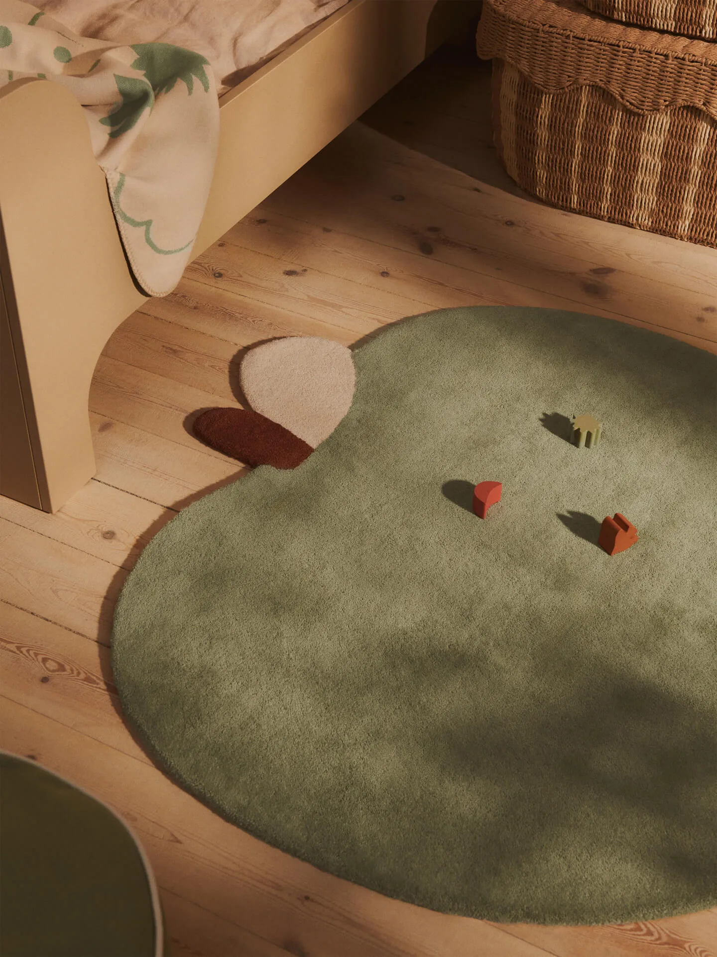 Apple tufted rug, Tea Green, 110x110 cm Ferm Living