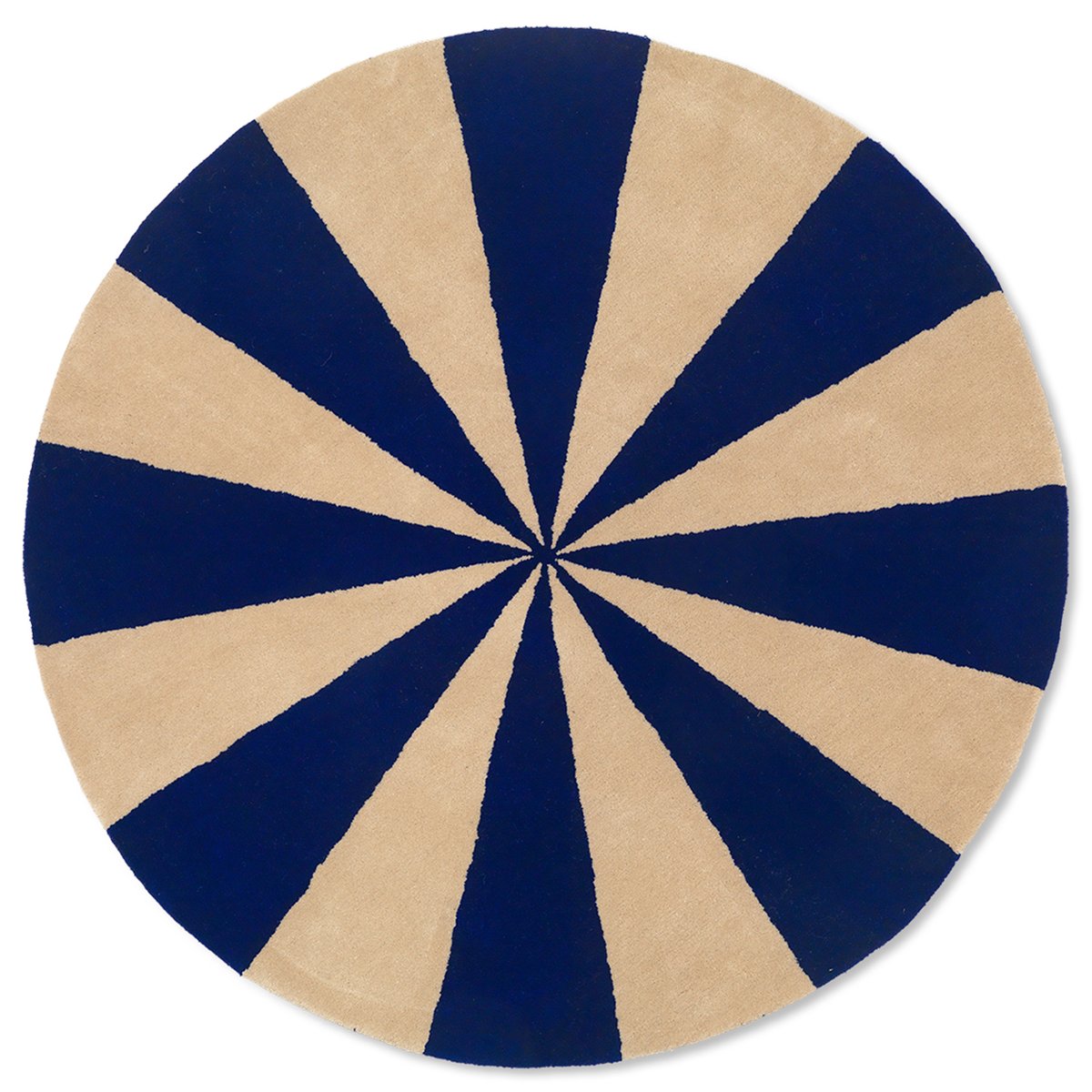 Ferm Living Arch hand tufted rug o130 cm Bright blue-off white