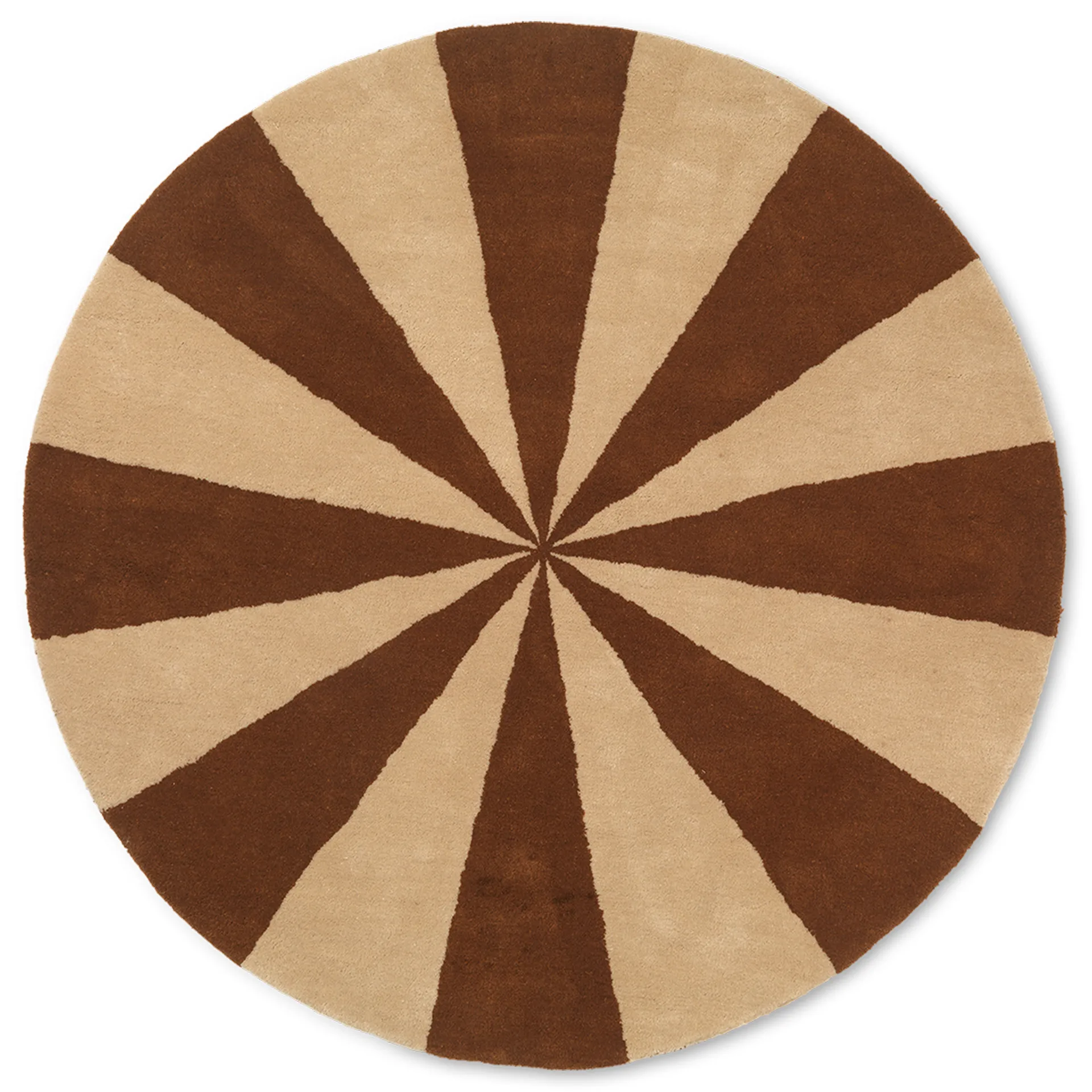 Arch hand tufted rug Ø130 cm, Dark brick-off white Ferm Living