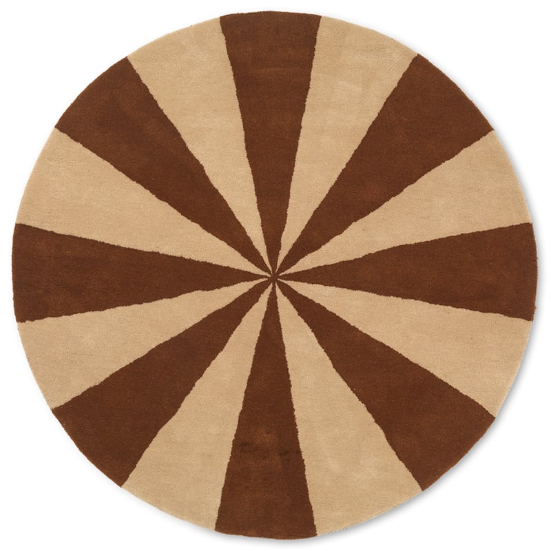 Ferm Living Arch hand tufted rug Ø130 cm Dark brick-off white