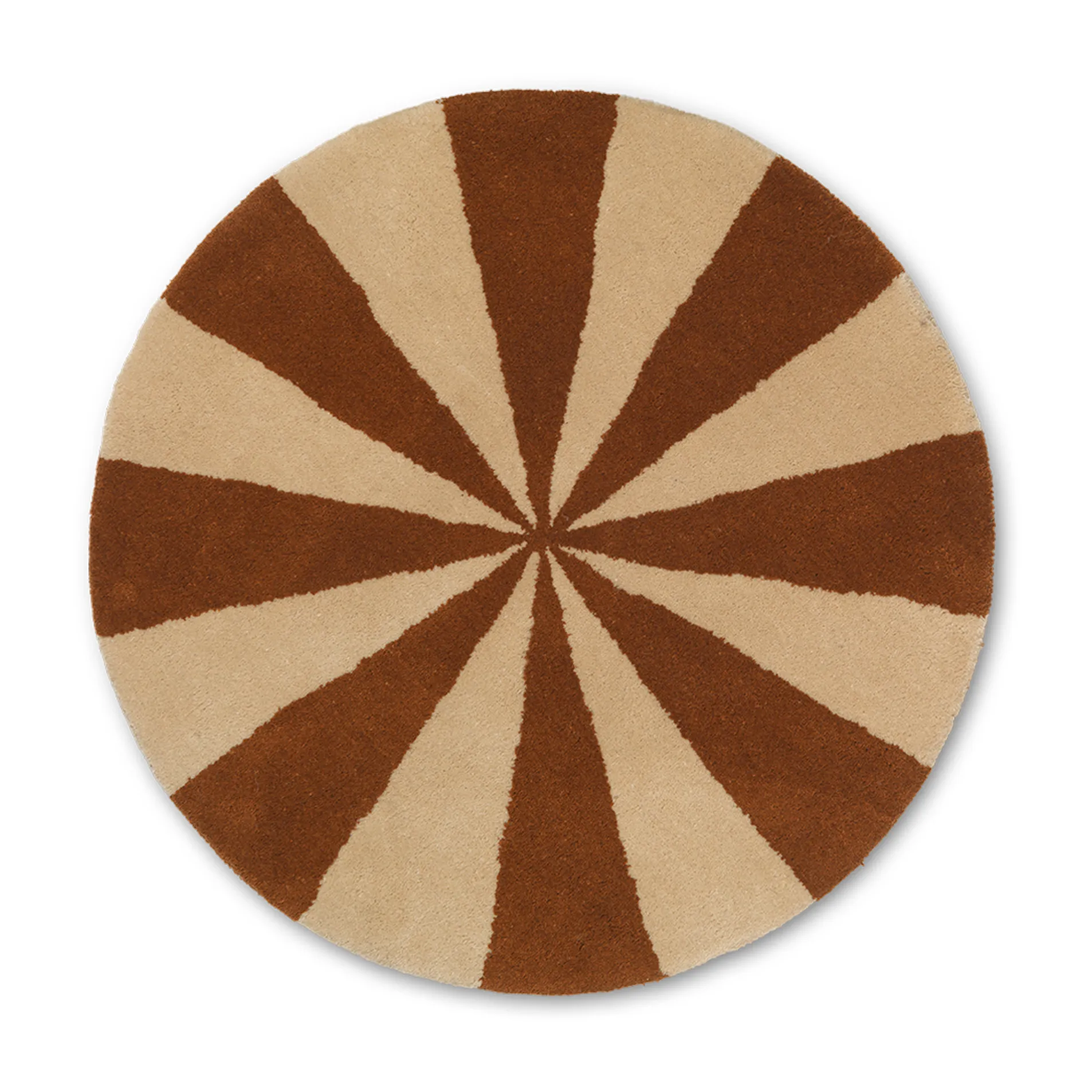 Arch hand tufted rug Ø70 cm, Dark brick-off white Ferm Living