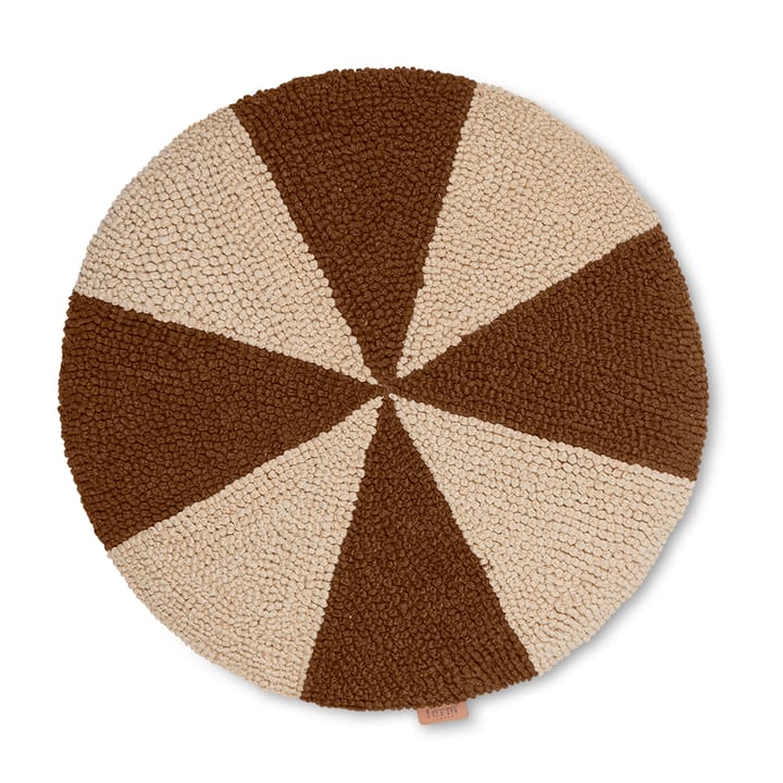 Arch round cushion Ø40 cm, Dark brick-Off white Ferm Living