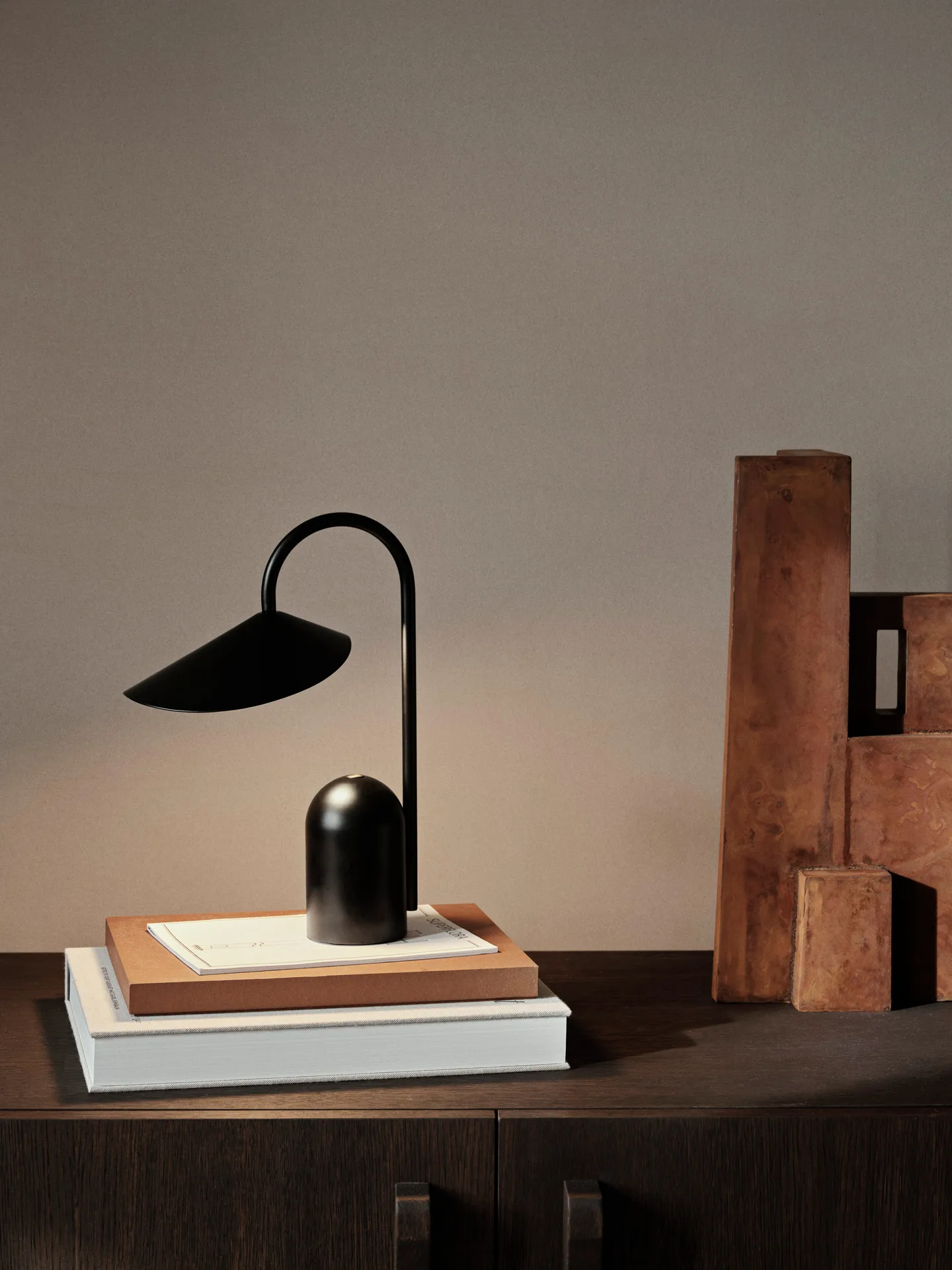 Arum portable lamp, Black Ferm Living