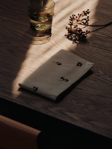 Baies cotton napkin 40x40 cm 4-pack - Natural-dark chocolate - Ferm Living