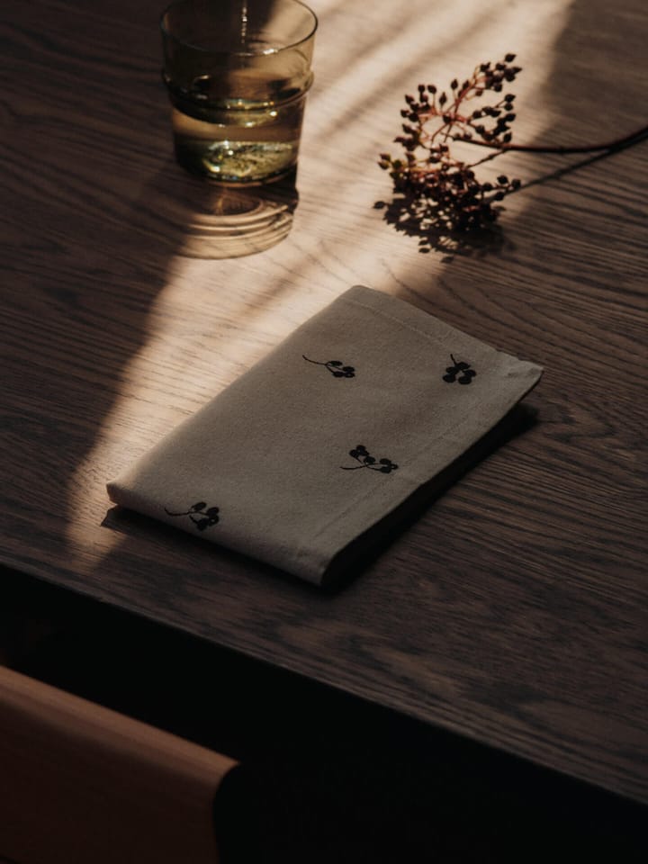 Baies cotton napkin 40x40 cm 4-pack, Natural-dark chocolate Ferm Living