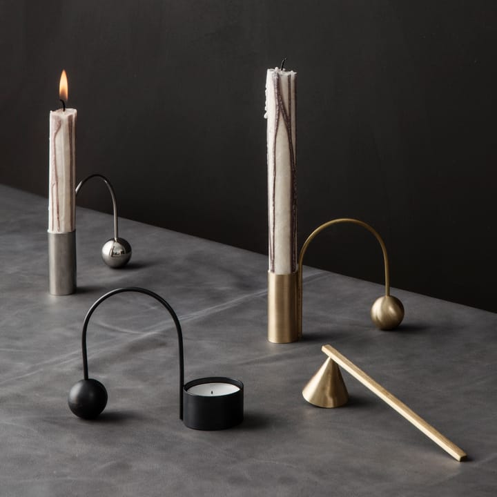 Balance black candle sticks, tea light Ferm Living