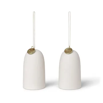 Bell clock Christmas decoration Ø4 cm 2-pack  - Off-white - Ferm Living