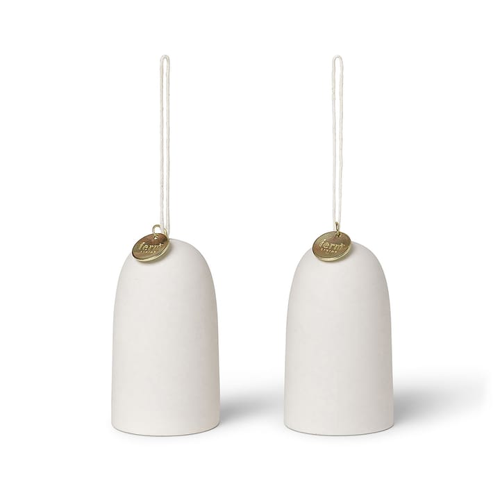 Bell clock Christmas decoration Ø4 cm 2-pack  - Off-white - Ferm LIVING