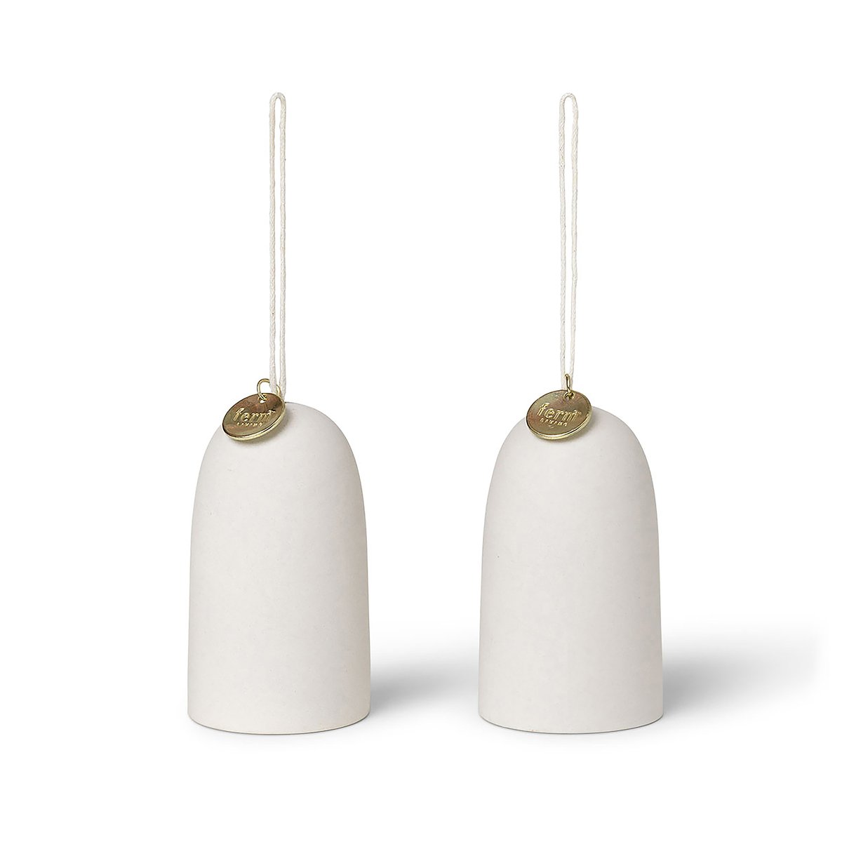 Ferm Living Bell clock Christmas decoration o4 cm 2-pack Off-white