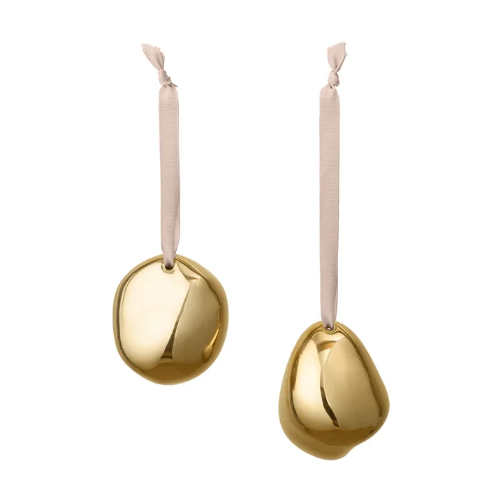 Bellure Christmas ornament 7 cm 2 pieces - brass finish - Ferm Living