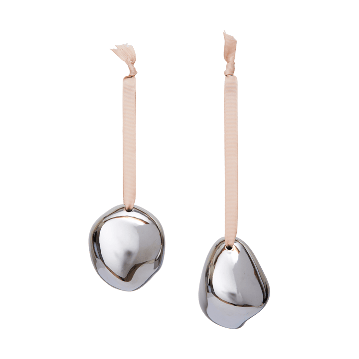 Bellure Christmas ornament 7 cm 2 pieces - Silver - Ferm Living