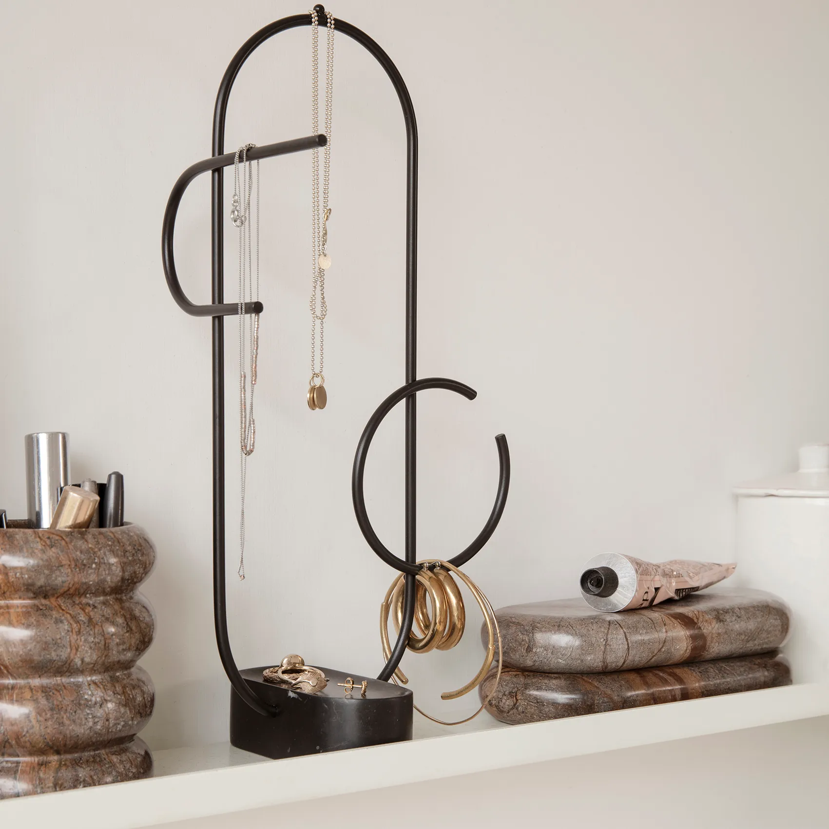 Bendum toothbrush mug, brown marble Ferm Living