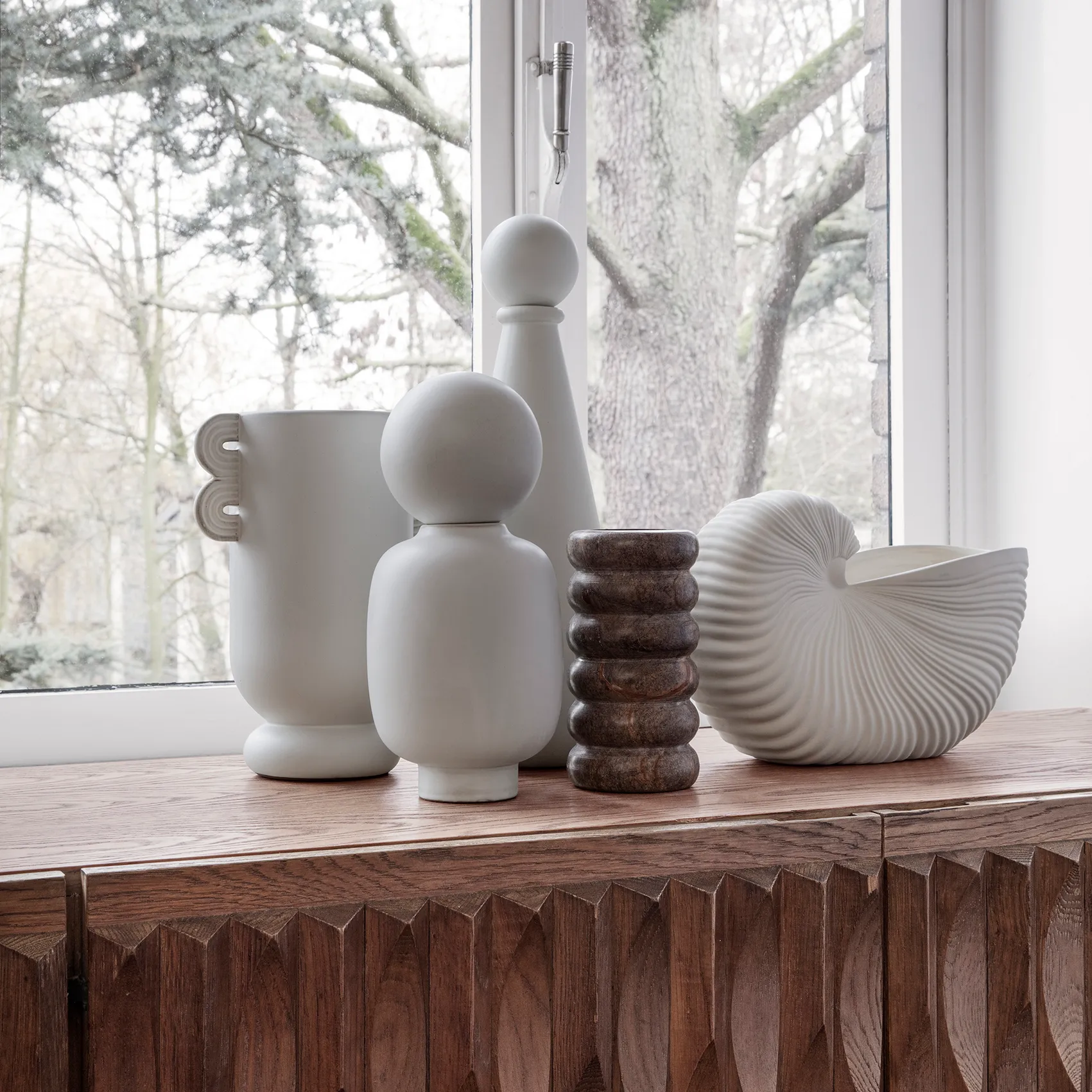 Bendum vase, brown marble Ferm Living