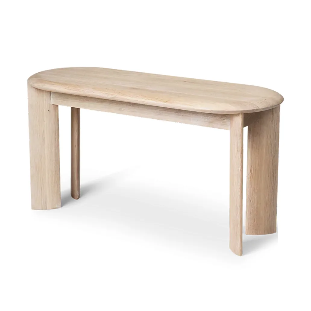Bevel bench 90 cm, White-oiled oak Ferm Living