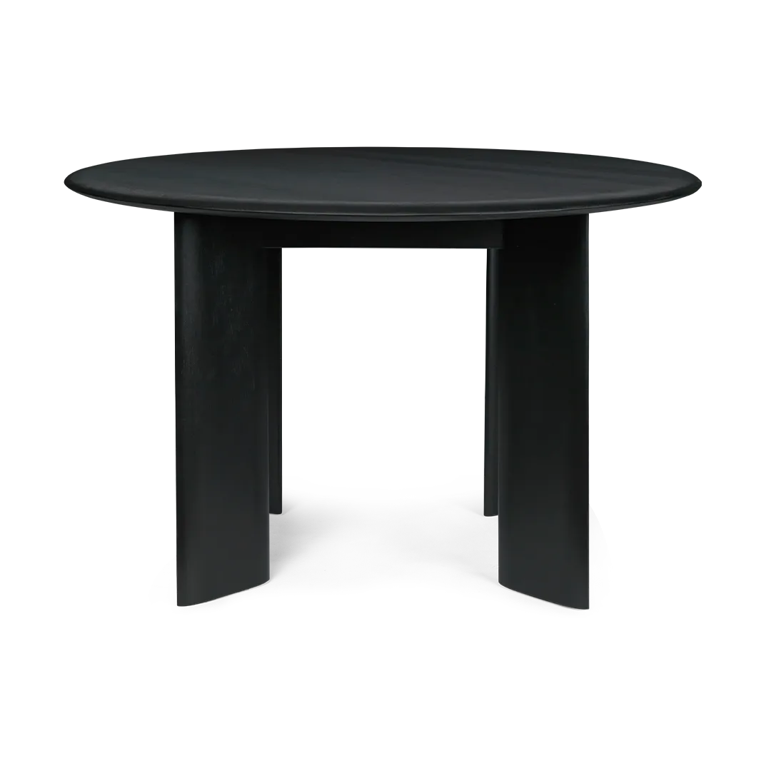 Bevel dining table Ø117 cm, Black-oiled beech Ferm Living