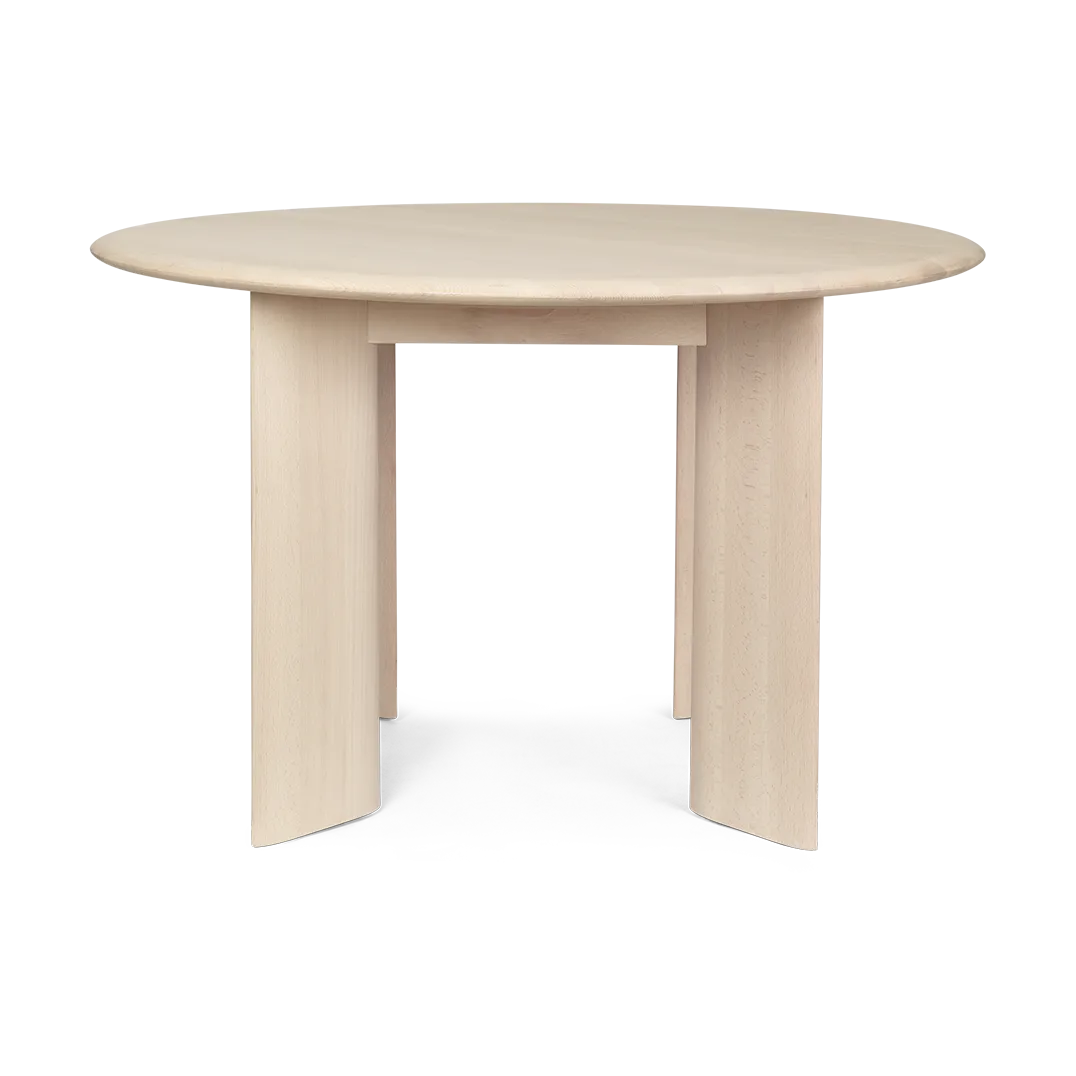 Bevel dining table Ø117 cm, White-oiled beech Ferm Living