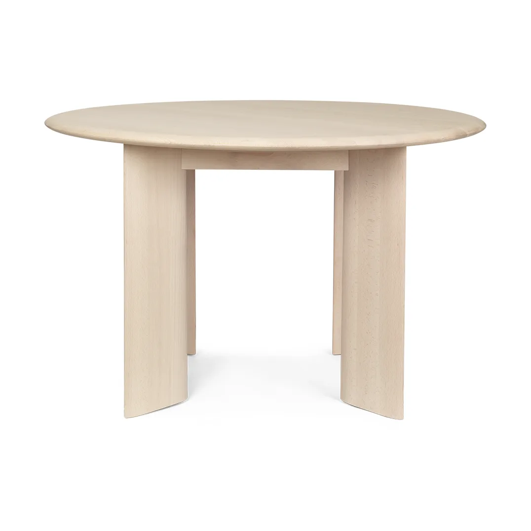 Ferm Living Bevel dining table Ø117 cm White-oiled beech