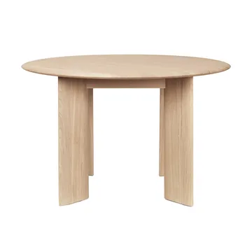 Bevel dining table Ø117 cm - White-oiled oak - Ferm Living