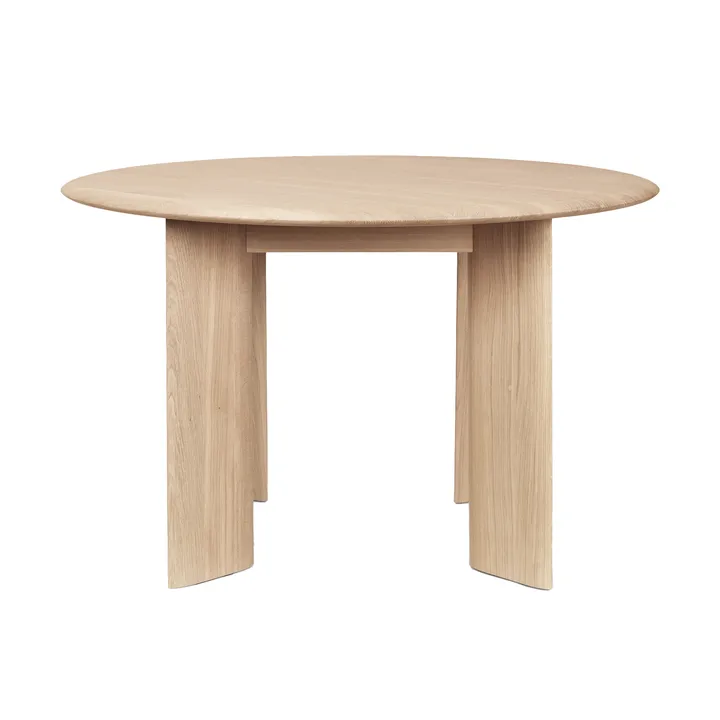Bevel dining table Ø117 cm - White-oiled oak - Ferm Living