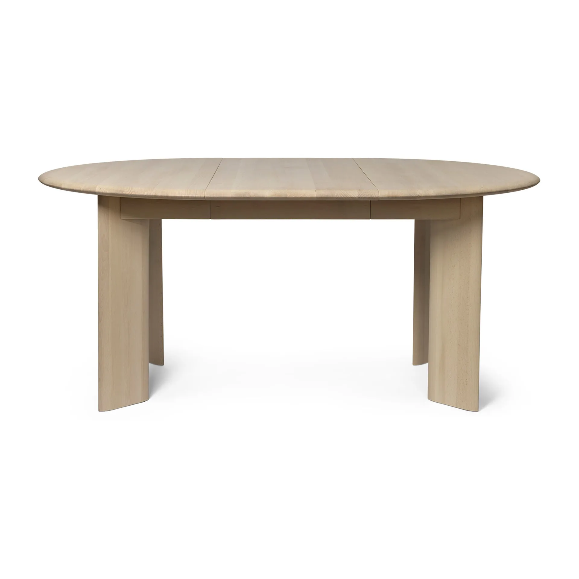 Bevel Extendable dining table incl 1 st additional disc, White Oiled Beech Ferm Living