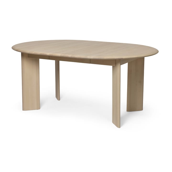 Bevel Extendable dining table incl 1 st additional disc, White Oiled Beech Ferm Living