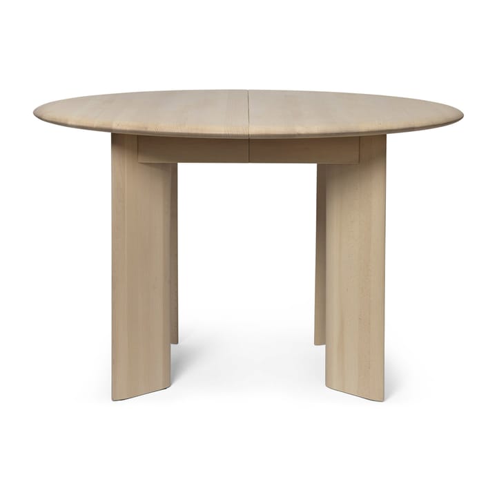 Bevel Extendable dining table incl 1 st additional disc, White Oiled Beech Ferm Living