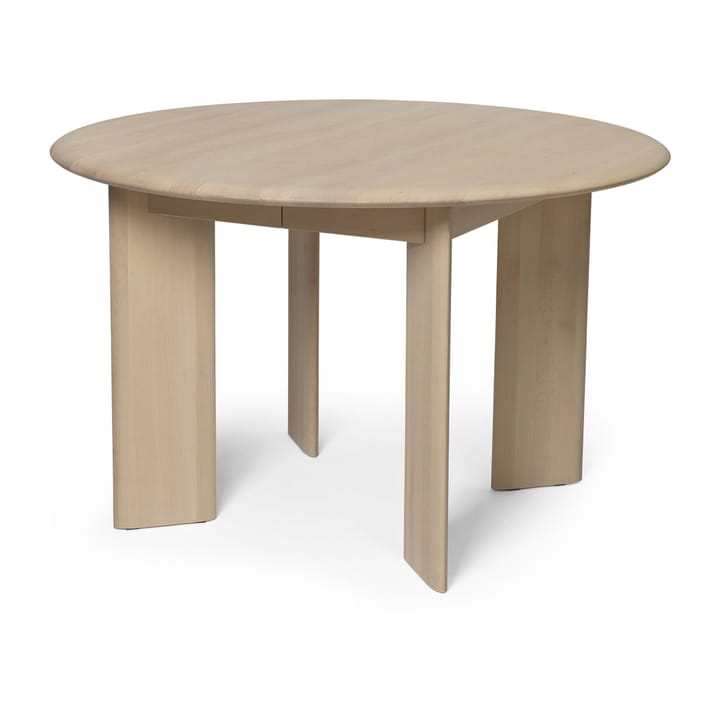 Bevel Extendable dining table incl 1 st additional disc, White Oiled Beech Ferm Living